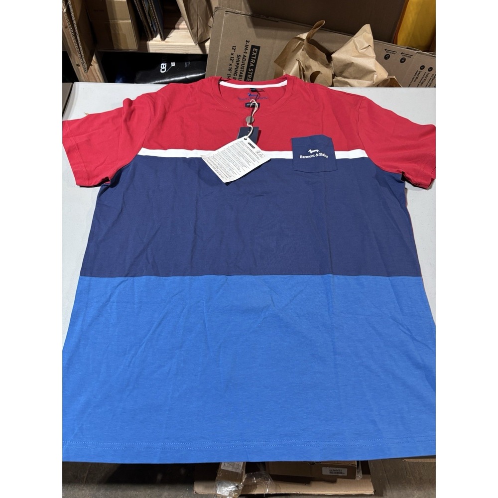 NWT‎ Harmont & Blaine Color block 2XL Pocket s/s Tshirt